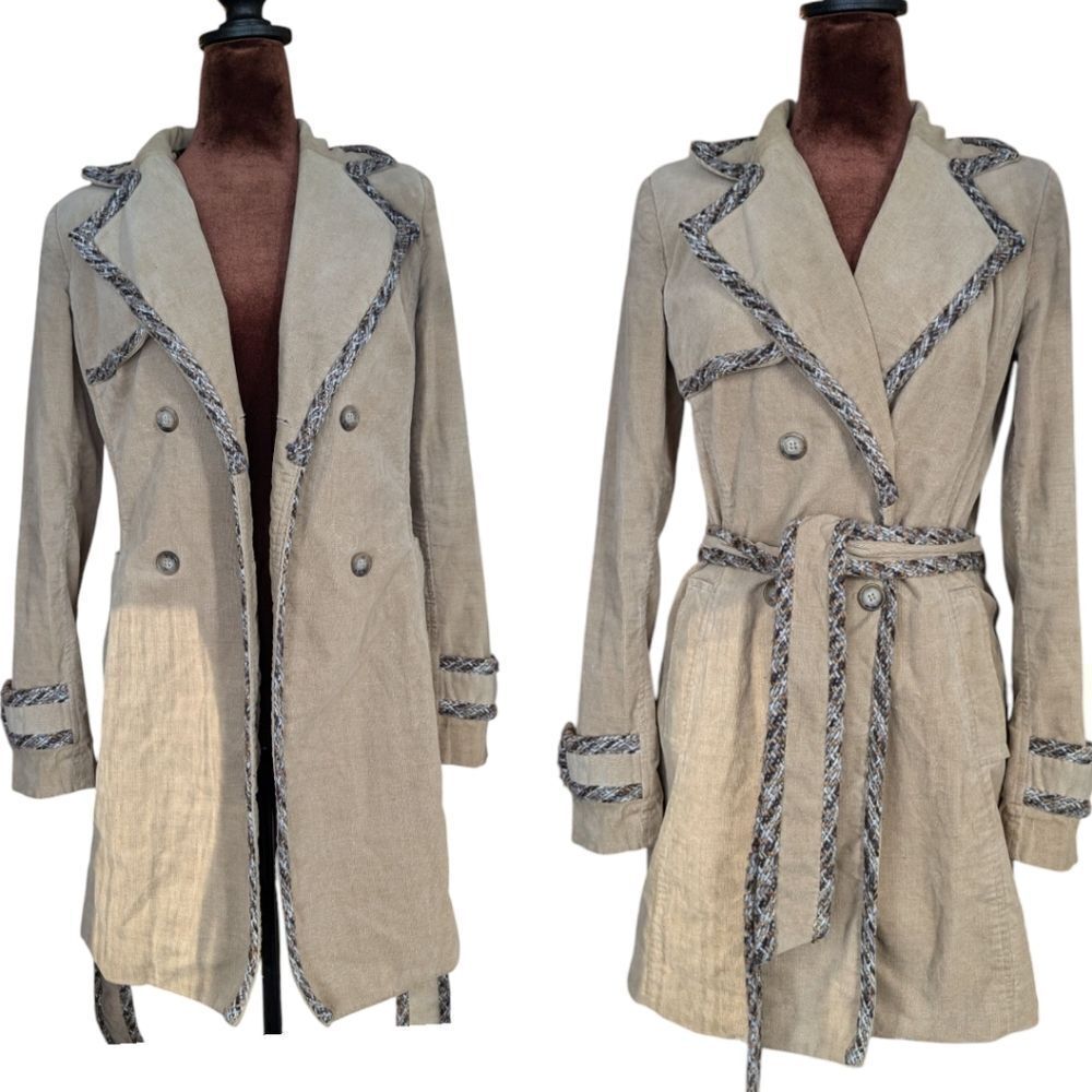 A.B.S.  Allen Schwartz micro Corduroy Unique Trench Size S